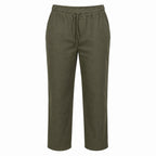 Départ Homme Pantalon en Lin Vert Khaki