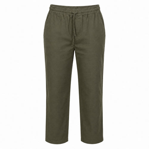 Départ Homme Pantalon en Lin Vert Khaki