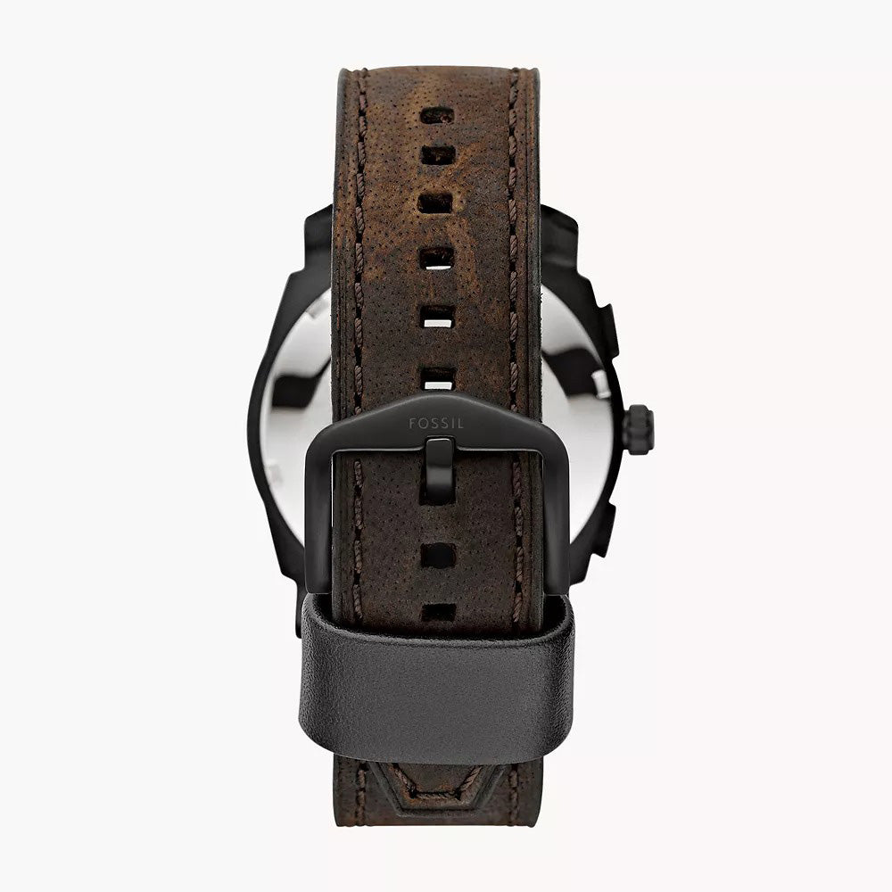 Montre FOSSIL Machine chronographe en cuir Brun
