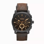 Montre FOSSIL Machine chronographe en cuir Brun