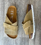 KYOTO CUIR BEIGE SABLE FEMME EVA BLANC