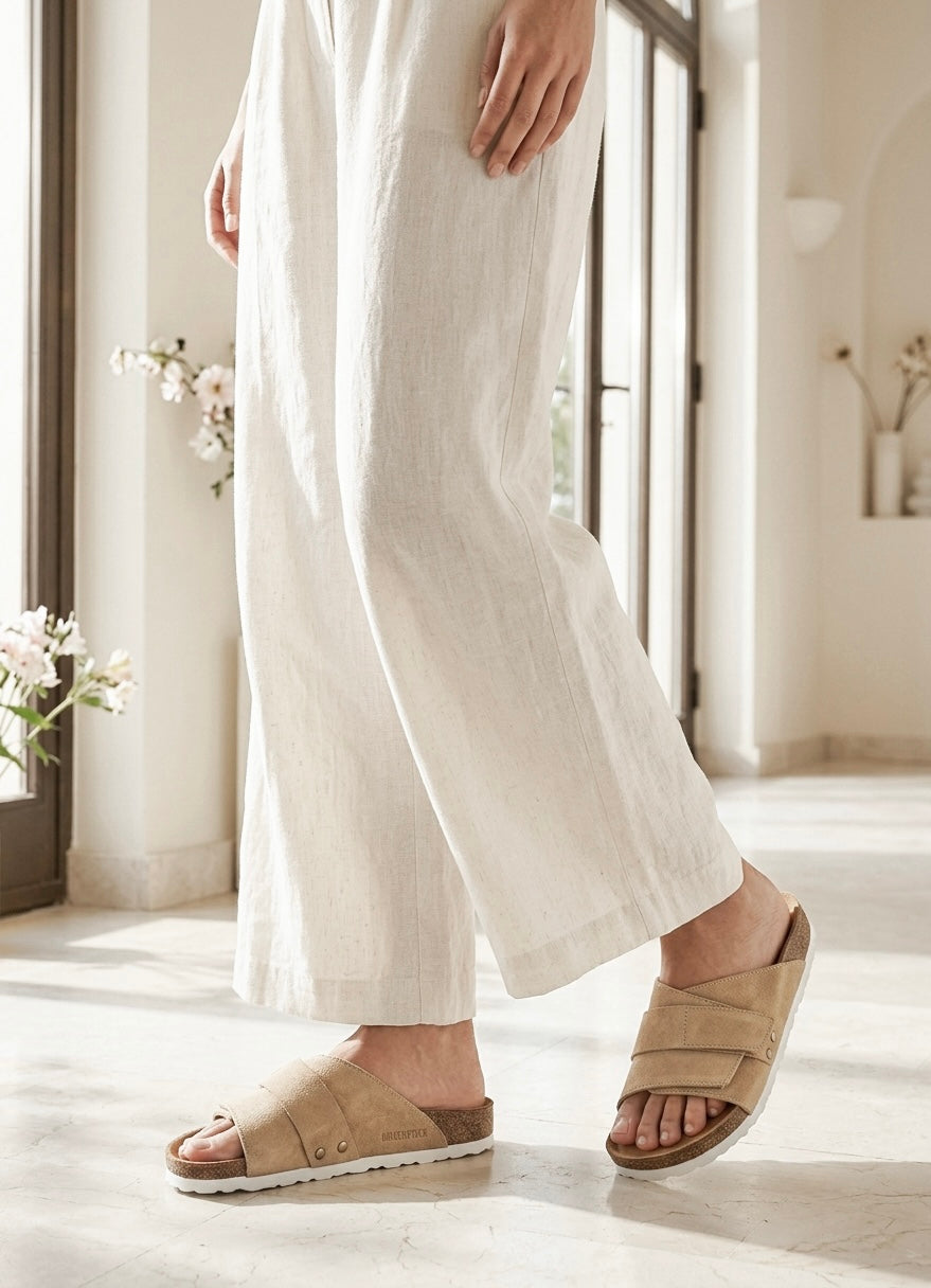 KYOTO NUBUCK BEIGE FEMME EVA BLANC