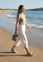 KYOTO CUIR BEIGE SABLE FEMME EVA BLANC