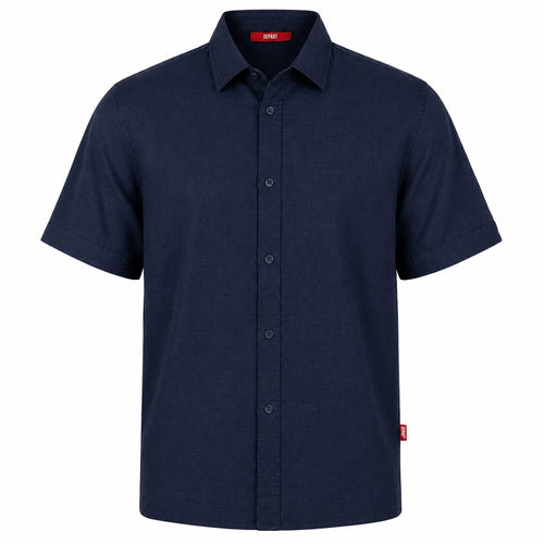 Départ Homme Chemise en Lin Blue