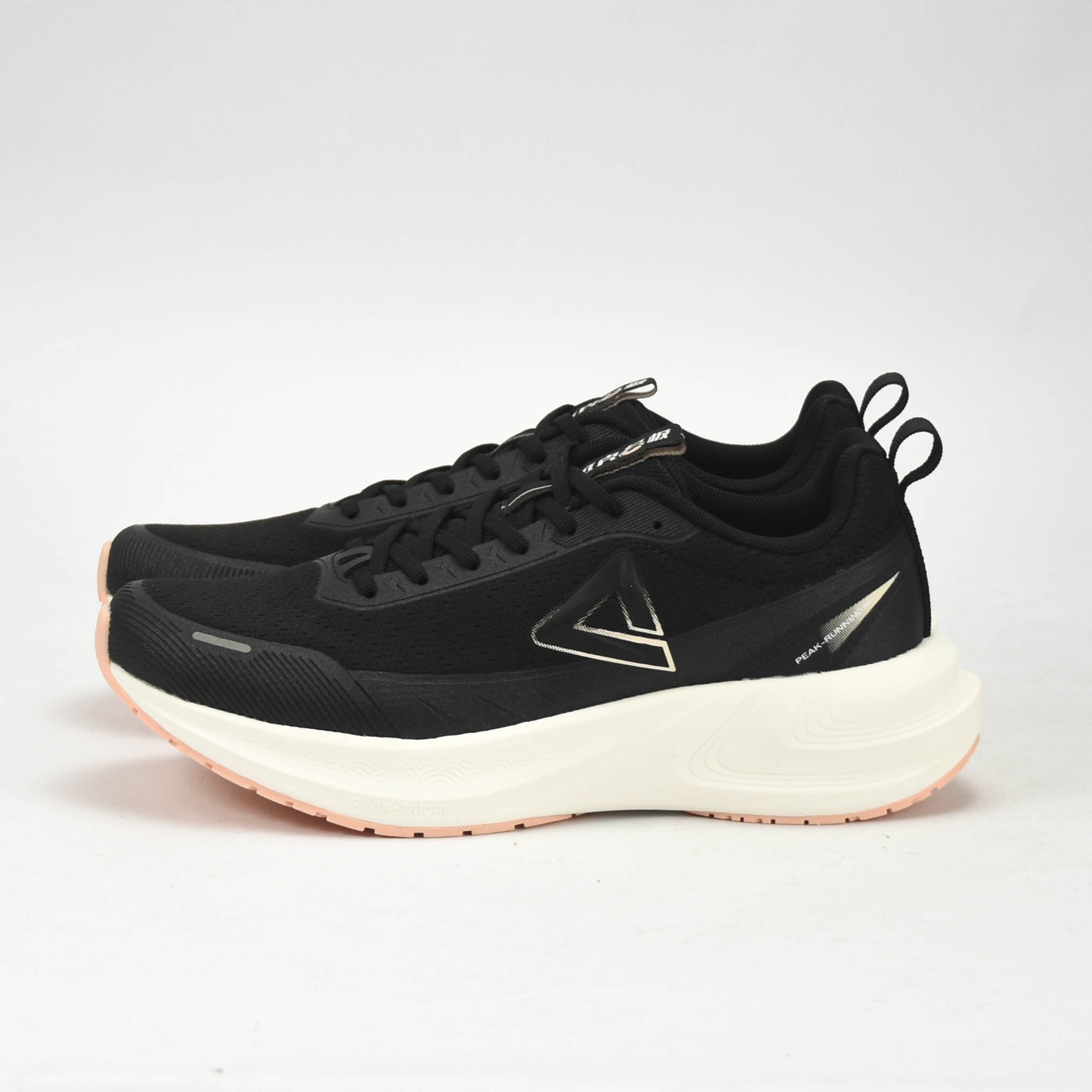 PEAK CUSHION RUNNING SHOES-BLACK/WHITE EXT54388H-Z495