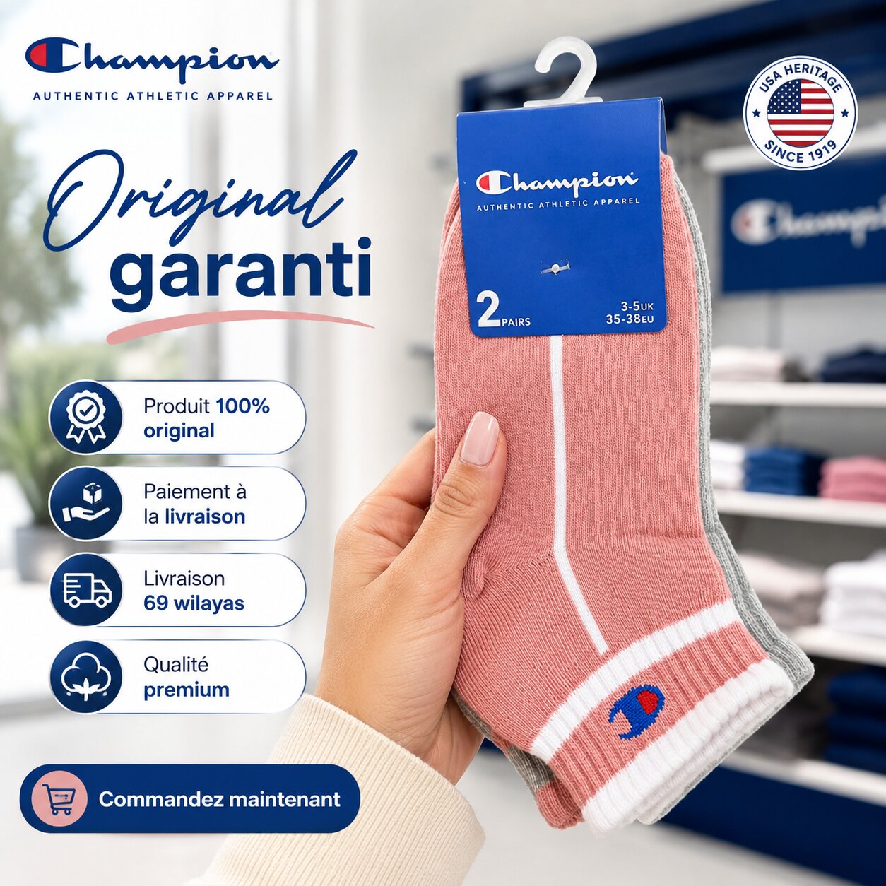 Champion 2-Pack Footie Socks Grey Melange