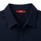 Départ Homme Chemise en Lin Blue