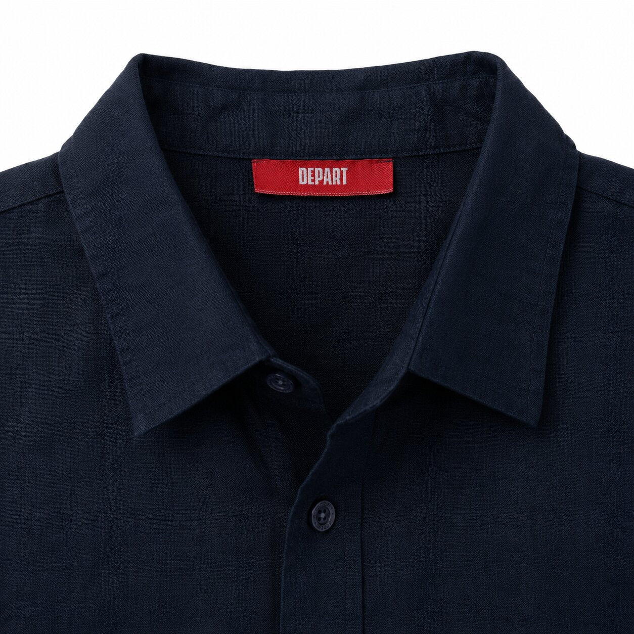 Départ Homme Chemise en Lin Blue