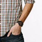 Montre FOSSIL Machine chronographe en cuir Brun