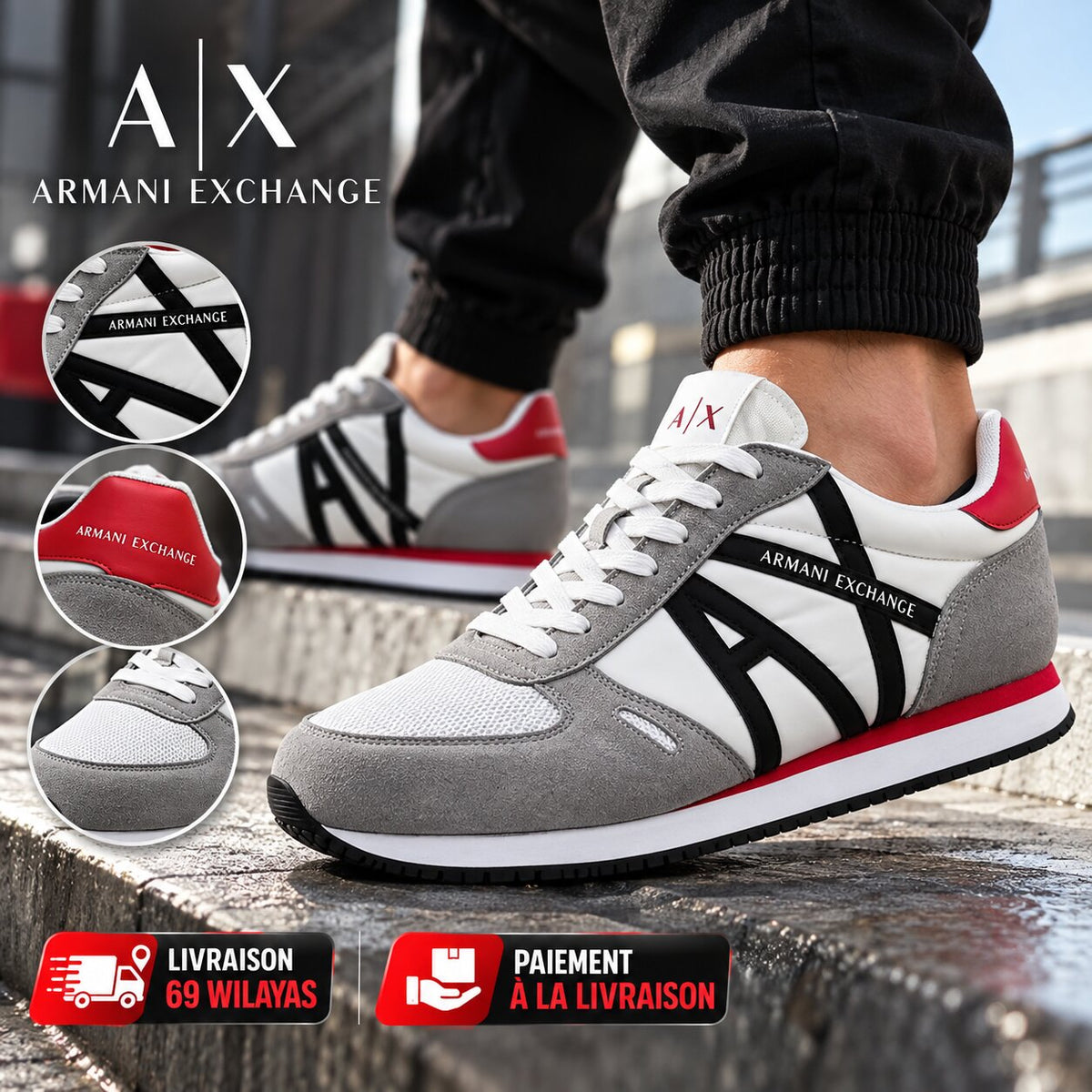 Armani Exchange Retro Running Sneakers
